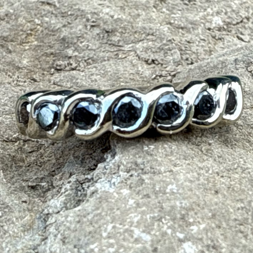 Beautiful Sapphire Weddings Ring Set In 14 Karat White Gold
